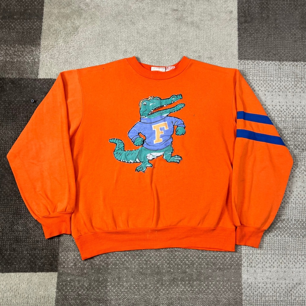 True Vintage 80s Nutmeg‎ Mills Florida Gators Orange Crewneck Sweatshirt Mens XL